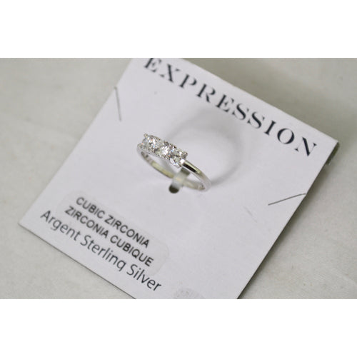 Expression - Cubic Zirconia Argent Sterling Silver Ring - Size