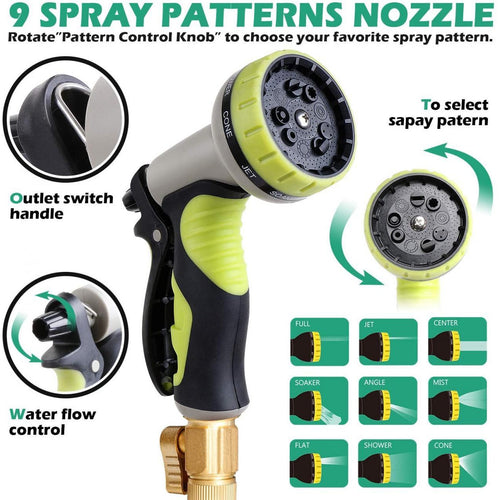 EzoLife 50FT Expandable Garden Hose with 9 Function Spray Nozzle