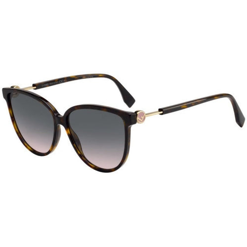 Fendi 59mm Cat Eye Sunglasses - Dark Havana - Women's L