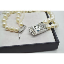 Load image into Gallery viewer, Fine Jewelry Sterling Silver Embellished Box Clasp Pearl Bracelet
