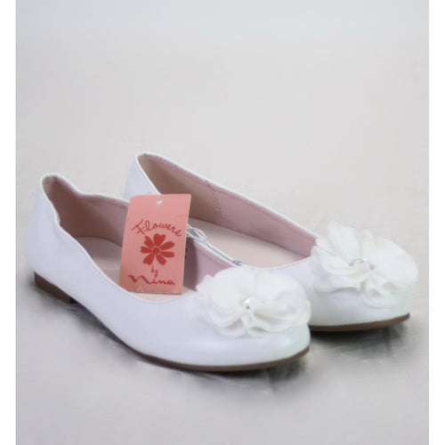 Flowers by Nina Size 5 Girls Ballet White Flats