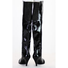 Load image into Gallery viewer, Fornarina Milano Size 6.5 Faux Leather Thigh High Stiletto Black Boots
