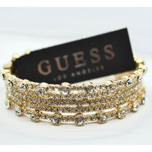 Load image into Gallery viewer, GUESS Los Angeles Gold Tone Crystal Cuff Bracelet
