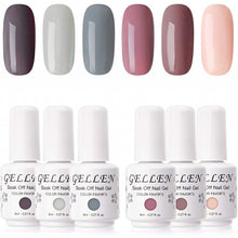 Load image into Gallery viewer, Gellen 6 Piece Gel Nail Polish Kit Nude Gray Series-Liquidation Store
