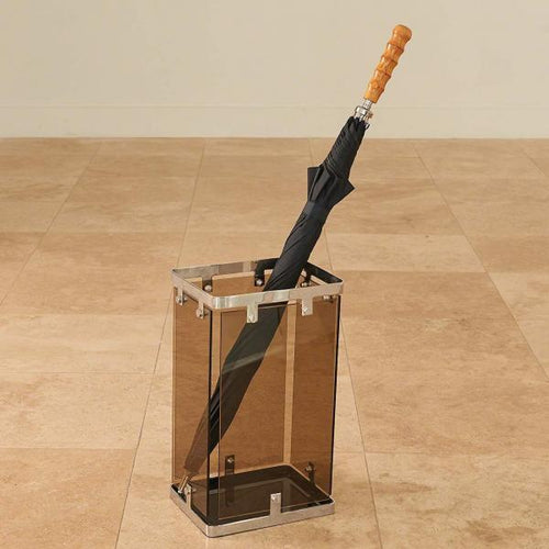 Global Views Glass Umbrella Stand with Nickel