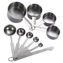 Load image into Gallery viewer, Goodcook Stainless Steel Measuring Cups and Spoons Set - 10 Pieces Silver-tone
