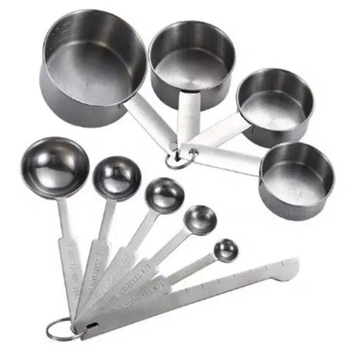Goodcook Stainless Steel Measuring Cups and Spoons Set - 10 Pieces Silver-tone