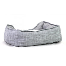 Load image into Gallery viewer, Grey Crosshatch Pet Bed with Reversible Cushion

