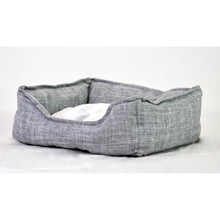 Load image into Gallery viewer, Grey Crosshatch Pet Bed with Reversible Cushion-Liquidation Store
