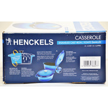 Load image into Gallery viewer, HENCKELS Enameled Cast Iron Covered Casserole 6L (6.3 qt) Blue-Liquidation Store
