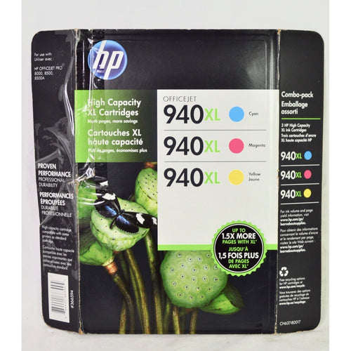 HP 940XL High Capacity Ink Cartridge, Tri-Color Pack