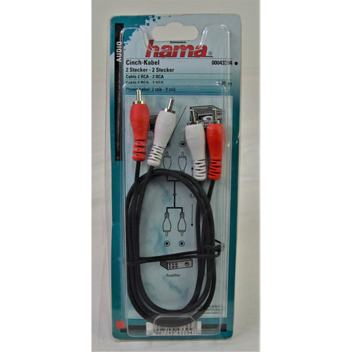 Hama RCA Connecting Cable Audio Cable 0.75 m Black 43394