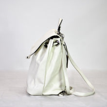 Load image into Gallery viewer, Hibou Cream Leather Drawstring Folk Backpack
