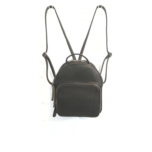 Hibou Faux Leather Mini Backpack Black