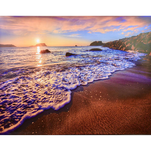 Highland Dunes Stunning Ocean Beach at Sunset Wrapped Canvas Print