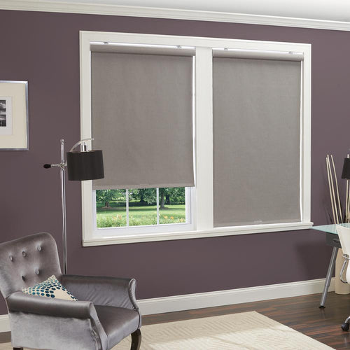 Home Basics Cordless Linen-Look Thermal Fabric Roller Shade