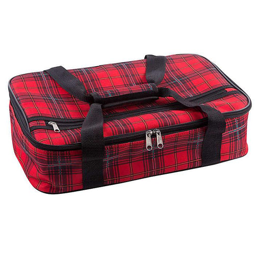 Home Essentials & Beyond Insulated Casserole Carrier Red Checkered