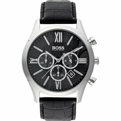 Hugo Boss Men's 'Ambassador' Chronograph Leather Watch - Black
