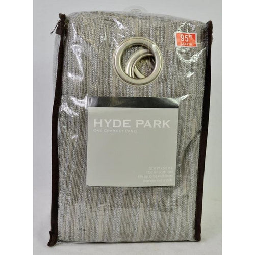 Hyde Park, 1 Grommet Top Window Curtain Panel - Silver