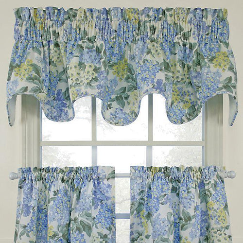 Hydrangea Blue Scallop Valance 68x18