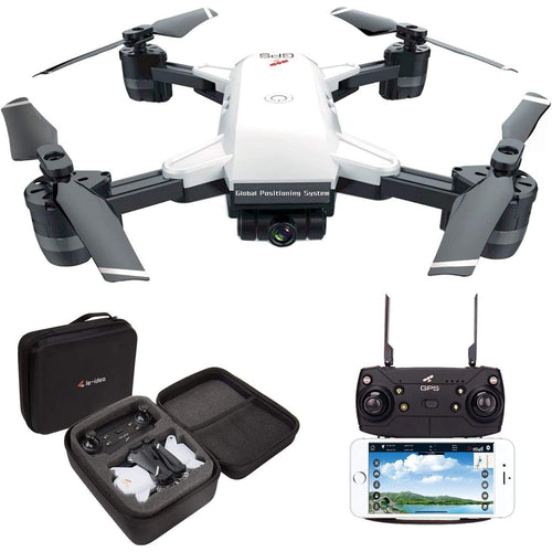 Idea 10 GPS Drone with Camera and Case for Adults - White