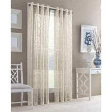 Load image into Gallery viewer, J. Queen New York Adorn Grommet Top Sheer Window Curtain Panel 95&quot; Natural
