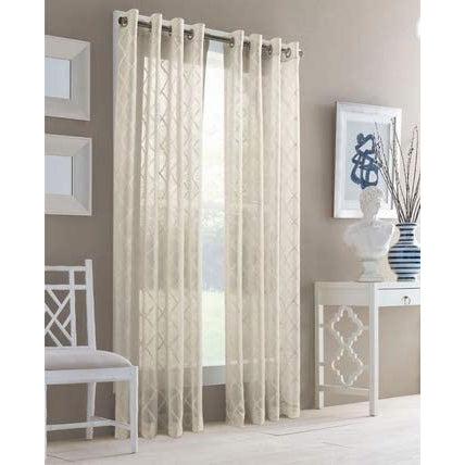 J. Queen New York Adorn Grommet Top Sheer Window Curtain Panel 95