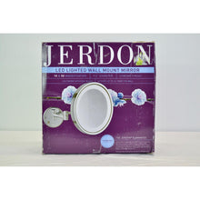 Load image into Gallery viewer, Jerdon 9.5&quot; LED Lighted Wall Mount Makeup Mirror with 5x Magnification
