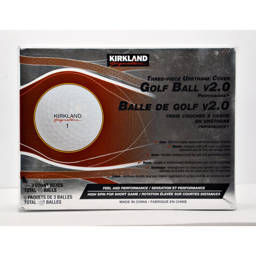Kirkland Signature Three-Piece Urethane Cover Golf Balls 9 pack