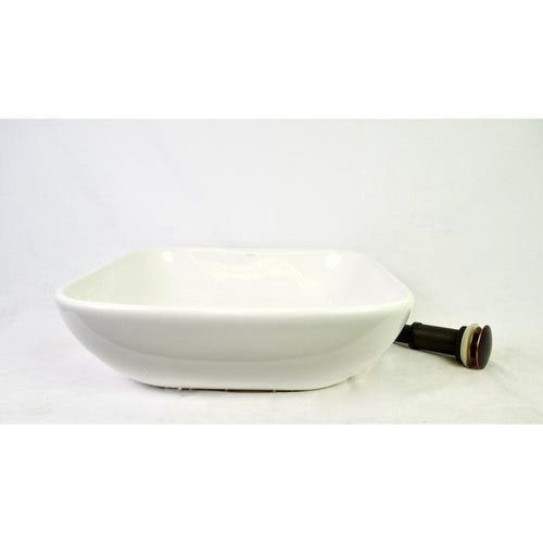 Kraus Elavo Ceramic Square Vessel Sink White