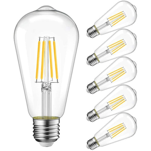LVWIT ST64 Vintage Style LED 40w Dimmable Light Bulbs 6 Pk