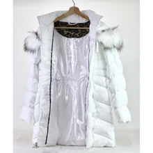 Load image into Gallery viewer, Laundry by Shelli Segal Faux Fur Trim Hooded Puffer Coat White L-Liquidation Store

