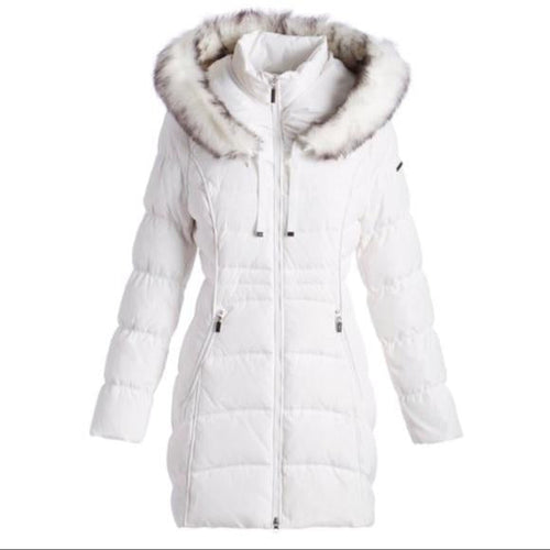 Laundry by Shelli Segal Faux Fur Trim Hooded Puffer Coat-Liquidation Store