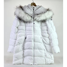 Load image into Gallery viewer, Laundry by Shelli Segal Faux Fur Trim Hooded Puffer Coat Real White L
