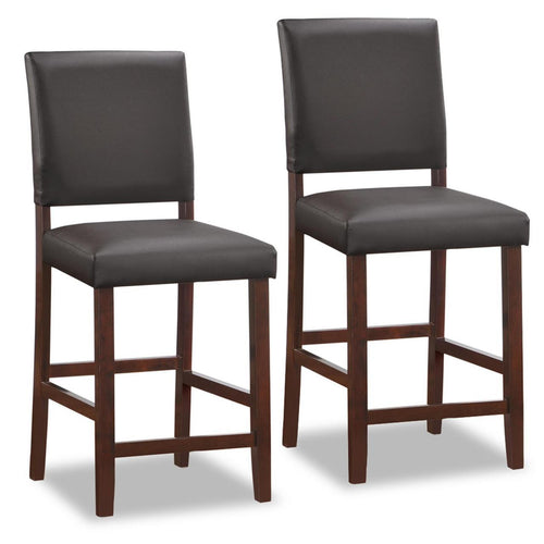 Leick Home Wood & Faux Leather Upholstered Counter Height Chairs Set 2