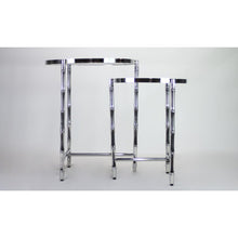 Load image into Gallery viewer, Mercer41 Conlon Bamboo-Style Stainless Steel 2-Piece Nesting Tables
