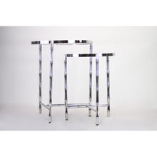 Load image into Gallery viewer, Mercer41 Conlon Bamboo-Style Stainless Steel 2-Piece Nesting Tables
