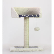 Load image into Gallery viewer, Modern Cat Scratching Post with Platform Bed Blue 18&quot;

