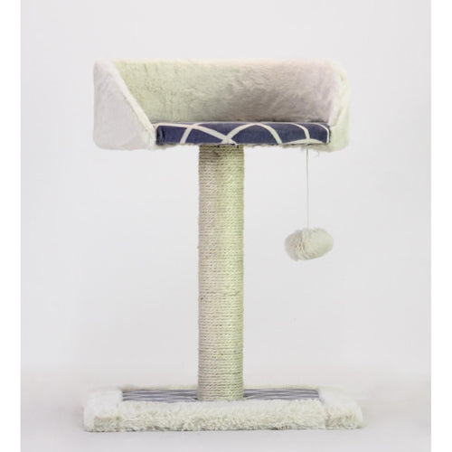 Modern Cat Scratching Post with Platform Bed Blue 18