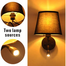 Load image into Gallery viewer, Modern Vintage Adjustable 60+3W LED Metal Wall Lamp - Black
