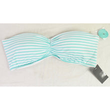 Load image into Gallery viewer, Mossimo Strapless Bikini Top Lucite Blue/White XL
