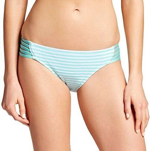 Mossimo Strappy Side Bikini Bottom Lucite Blue/White Extra Small