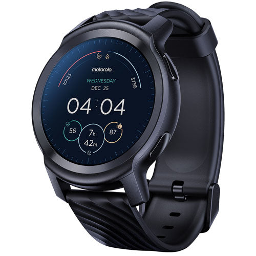 Motorola Unisex moto Watch 100 42mm Smartwatch with Heart Rate Monitor - Phantom Black