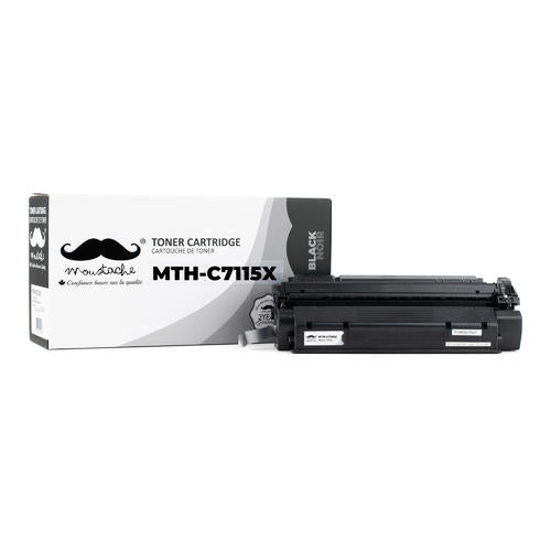 Moustache Black Toner Cartridge Compatible HP 15X C7115X High Yield - Pack of 2