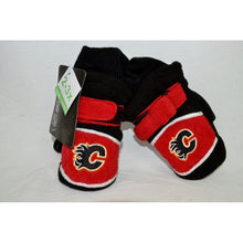 Load image into Gallery viewer, NHL Calgary Flames Toddlers Mittens Black &amp; Red 2-3X
