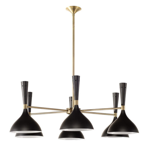 NUEVO Nella Matte Black Six-Light Chandelier