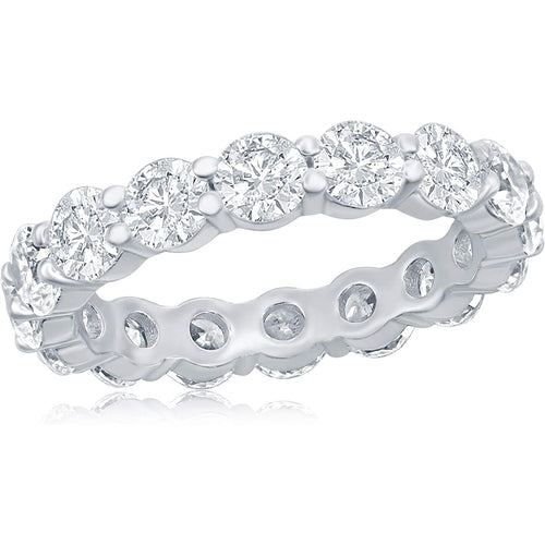 NYC Sterling 4mm Sterling Silver 925 Cubic Zirconia Cz Eternity Ring - Size 7