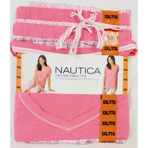 Nautica 3-Piece Pyjama Set Pink XXL