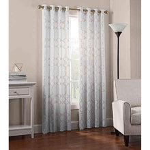 Load image into Gallery viewer, Newport Grommet Curtain Panel 84&quot; White/Gold
