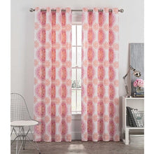 Load image into Gallery viewer, Newport Medallion Grommet Window Curtain Panel 84&quot; Blush Medallion
